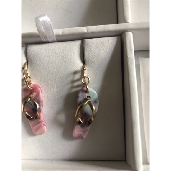 FLIP FLOP SANDALS DROP EARRINGS - Picture 3 of 5